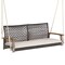 Costway 2-Person Patio Rattan Hanging Swing Chair Porch Loveseat Cushion Off